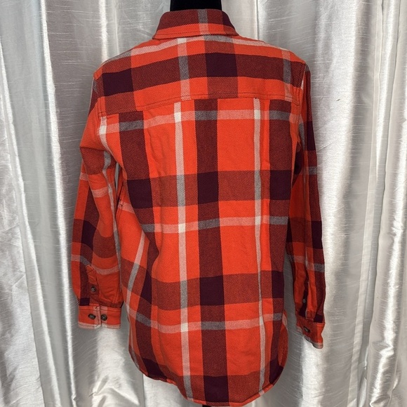 Carhartt Loose Fit Heavyweight Twill Long-Sleeve Plaid Button Up Shirt Women’s S - Picture 4 of 8